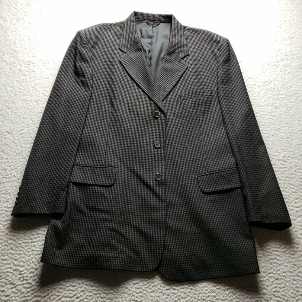 Fioravanti Soft Blazer Mens 48 Gray Check Tweed Sport Coat Jacket USA